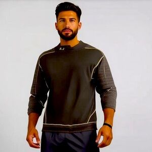 Under Armour Black Compression Top with White Logo size XL